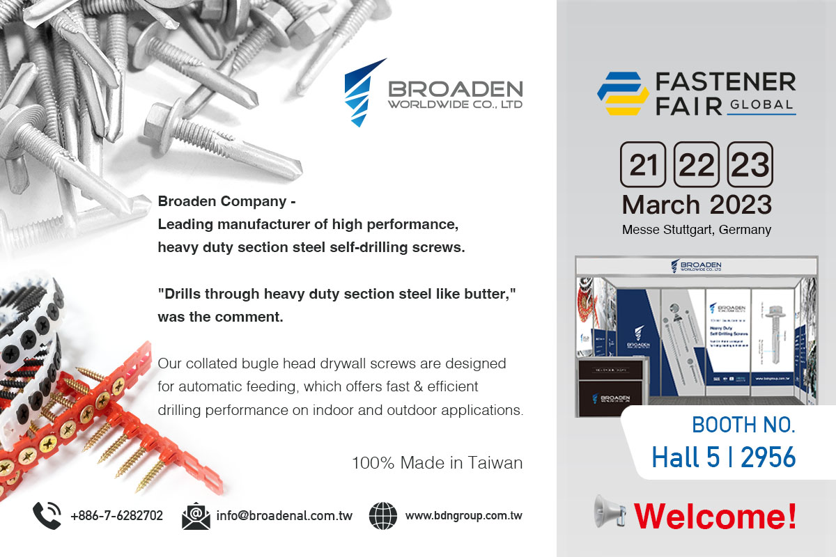 Fastener Fair Global 2023 - Broaden Worldwide Co., Ltd.